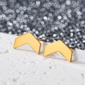 Minimalist V-shaped 18K gold-plated stainless steel stud earrings for women - V-shape / Gold