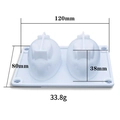 Stampo a due cavità per conigli in silicone per gelatine e dolci, 120x80x38mm - Stampo Coniglio a 2 Cavità Specchio (Naturale)