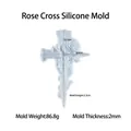 Dettaglio delle dimensioni dello stampo in silicone a croce con rose per resina e decori - Stampo in Silicone Croce a Rosa