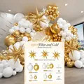 125pcs black gold balloon arch kit with explosion star foil and latex balloons - Platinum