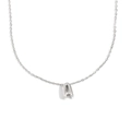 Collier minimaliste en acier inoxydable avec pendentif lettre A évidée en argent - Lettre A / Acier