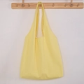Minimalist bright yellow canvas tote bag with wide shoulder straps for daily shopping - Light Yellow