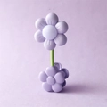 Creative purple flower-shaped magnetic night light with a flexible green stem - Flower Clip Lamp (LD39) / Purple