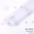 Silver White Christmas wrapping tissue paper with snowflakes, 50x70cm, 28 sheets per pack - Silver White (28 Sheets/Pack) / 50x70cm