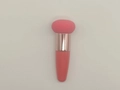 Spugna trucco a fungo rosa con ghiera oro rosa e manico sfumato rosso corallo - Rosso Anguria