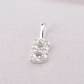 925 sterling silver letter B pendant necklace with sparkling cubic zirconia crystals - Letter B / Silver