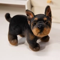 Realistic Rottweiler plush toy dog with soft black and tan fur for children - Black French Bulldog / 22cm (0.28kg)