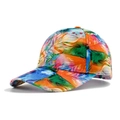 Baseball cap featuring colorful feather tie-dye print and gradient panel design - Colorful Feather Print