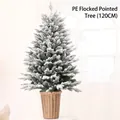 Mini árbol de Navidad de PE flocado de 120CM con efecto nieve en maceta decorativa - Árbol de PE Con Nieve (120CM)