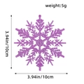 Sparkling purple 10cm Christmas snowflake ornament with fine glitter finish for trees - 12Pcs/Pack / Purple Style D