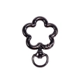 Flower shaped spring ring keychain clasp in black finish for DIY craft accessories - Gun Black