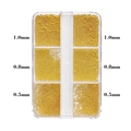 Micro cuentas doradas para uñas en tamaños 0,5mm 0,8mm 1,0mm caja de 6 rejillas - Mini Cuentas de Acero de 6 Rejillas (0.5-1.0mm) / Dorado