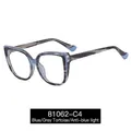 Montura ojo de gato azul con patillas de carey y lentes con filtro de luz azul - Azul/Carey Gris