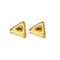 Cuentas espaciadoras triangulares doradas con agujero central para joyería artesanal DIY - Triángulo Hidráulico - Dorado