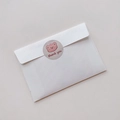 Mini birthday card with translucent vellum envelope and cute pink bear thank you sticker - 9*7 Envelope