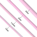Pink cowhide leather cords in 1mm, 1.5mm, 2mm, and 3mm diameters for DIY crafts - Pink