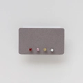 Detail of four-color round claw-set stud earrings in silver-toned titanium steel - 4-Piece Set: 1-6-10-11