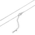 Detail of silver stainless steel chain featuring a lobster clasp and extension link - Steel Color 1mm 45+5cm With Bar Tag (Soldered Jump Ring)
