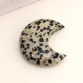 Natural Dalmatian Jasper stone moon crescent pendant ornament for jewelry making - Dalmatian Jasper
