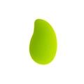 Neon green teardrop makeup sponge in non-latex sponge material on white background - Green Mango