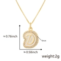 Gold-plated letter D pendant necklace with white enamel and sparkling zircon frame - D Gold Pendant Only (Without Chain)