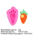 Molde de silicona rosa de zanahoria para fondant con dimensiones de 5x3,1x1,3 cm - 2# Estilo Zanahoria Rosa De Una Cavidad (B678)