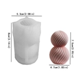 Spiral sphere silicone mold for DIY candles showing mold and finished pink resin shape - Double Spiral Sphere