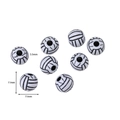 Macro detail of white acrylic volleyball beads showing 11mm diameter and 3.5mm hole size - White Volleyball