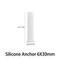 Translucent white silicone nail mold 6x30mm with detailed engineering dimensions - 6x30mm / White