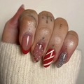 JP3454-Red White Holly Candy Stripe