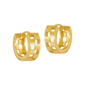 Matte goldene hohle Ohrbuckel aus S925 Sterlingsilber mit minimalistischem Design - 925er Silber / 18K Gold