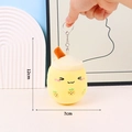 Cute yellow pineapple bubble tea plush keychain with 12cm height measurement guide - Round Buckle / 12cm / Yellow
