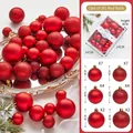 Set di 26 palline di Natale rosse opache e glitterate in confezione trasparente - Set di 26 / Rosso