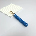 Handmade royal blue braided key pendant with durable cord and gold lobster clasp - Blue