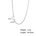 Silver stainless steel sideway letter C pendant necklace 45+5cm length for women - Letter C