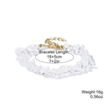 Elastic bracelet with irregular clear quartz stones and adjustable gold clasp chain - Transparent Crystal (Lobster Clasp)