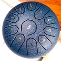 Deep blue steel tongue drum with numbered notes on a wooden background - Navy Blue - Panda (6 Inch 11 Notes)