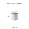 Small white matte ceramic storage jar with bamboo lid, 260ml airtight kitchen canister - Small / White