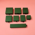 Dark green drawer-style jewelry gift boxes in various sizes on pink background - 21x4.5x3.5cm / Dark Green