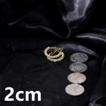 2cm gold hoop earrings with sparkling crystals shown next to coins for size reference - Gold 2cm