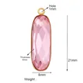 Pink oval faceted zircon pendant with gold plated copper frame 21mm accessory - M601978-Pink