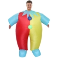 Inflatable adult clown costume in red and yellow circus colors for Halloween party events - Yellow And Red Clown / One Size