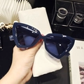 Navy blue chunky cat-eye sunglasses with dark lenses and durable thick frame - Royal Blue