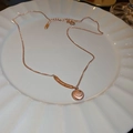 Elegante collana in acciaio al titanio oro rosa con ciondolo smile inciso e catena o - Stile Inciso Sorriso Oro Rosa