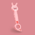 Pink 4-in-1 bunny ear bottle opener for soda cans and jars in high-quality finish - Nordic Pink
