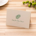 Beige textured greeting card with green palm leaves and Only For Your Heart script text - Only For Your Heart / Single Card