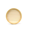 Round bamboo jewelry tray with cream velvet slots for rings and earrings display - Round Slot Ring Tray / Beige