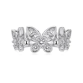 Elegant S925 sterling silver butterfly ring with micro-set zircons on white background - US 6 / Butterfly Openwork Pave Style (DY121068-S-W-WH)