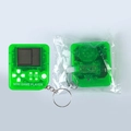 Mini classic Tetris handheld game player in translucent green with keychain design - Transparent Green