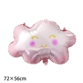 Pink cloud-shaped foil balloon with smiling face and rainbow tassels for birthday parties - Pink Smiling Cloud